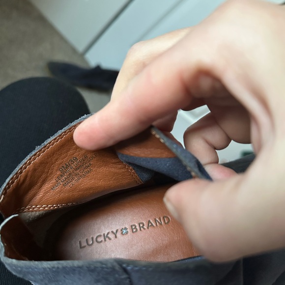 Women's Navy Suede Ankle Boots - Picture 3 of 3